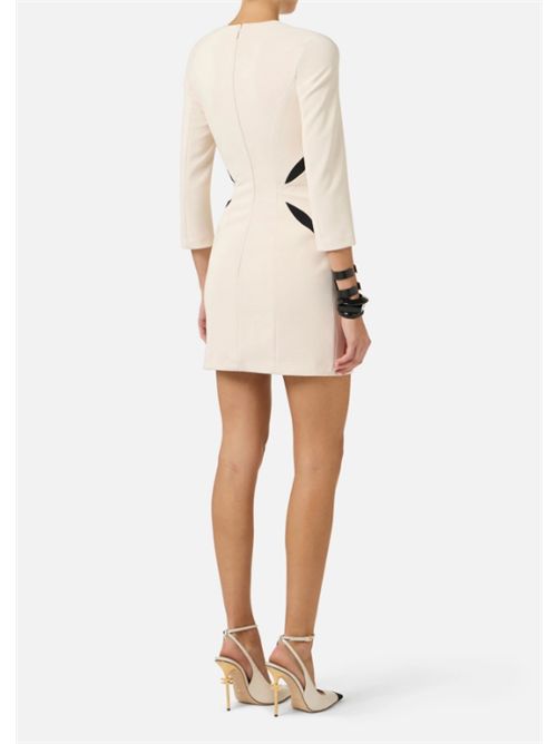 MINI DRESS WITH TWO-TONE CUT-OUT ELISABETTA FRANCHI | AB86861E2E84 burro/nero